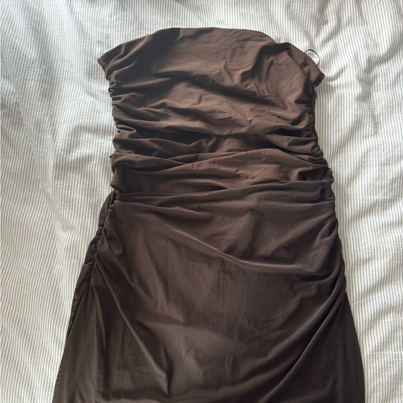 Zara Strapless Draped Fitted Dress - Picture 2 of 3